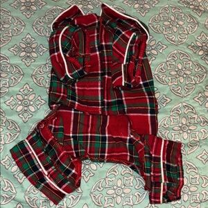 Plaid Dog Pajamas - Red and Green size XS